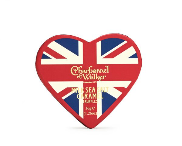 Union Jack Milk Sea Salt Caramel Chocolate Truffles Mini Heart - Image 3