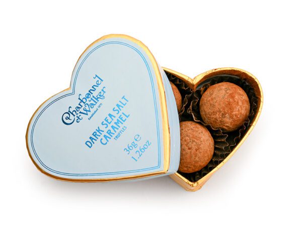 Dark Sea Salt Caramel Chocolate Truffles – Blue Mini Heart