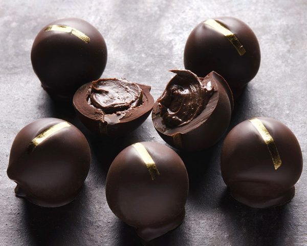 Dark Chocolate Truffles with Edible Gold Leaf - Alcohol Free - Image 4