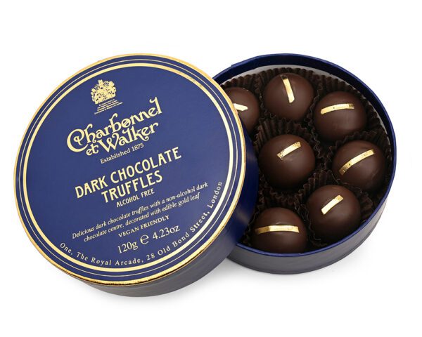 Dark Chocolate Truffles with Edible Gold Leaf - Alcohol Free