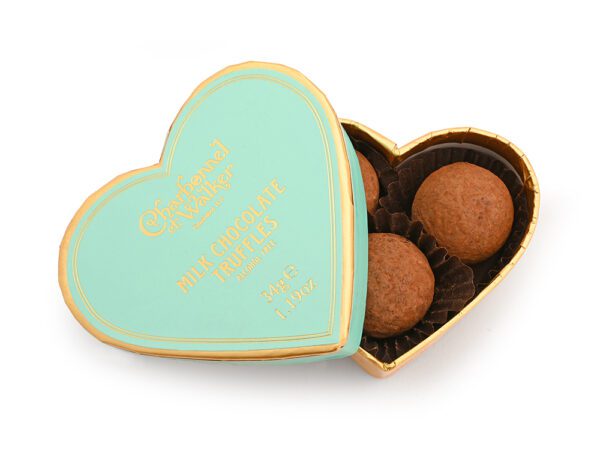 Milk Chocolate Truffles Mini Heart - Green