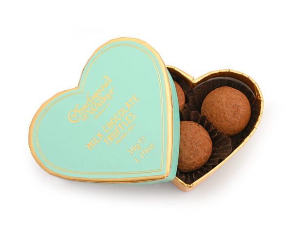 Milk Chocolate Truffles Mini Heart - Green