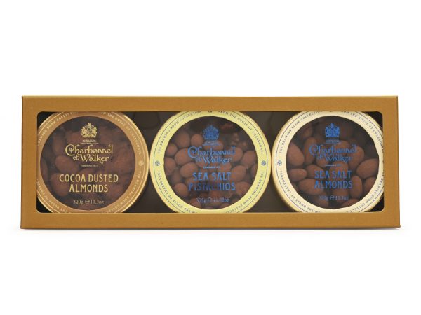 Trio of Nuts Gold Gift Set